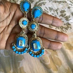 Turquoise statement earrings